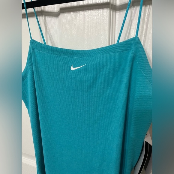 NWT NIKE Chill Knit Mini Ribbed Cami Dress Turquoise medium - Picture 5 of 7